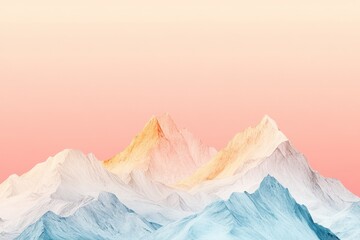 Wall Mural - stunning abstract mountain landscape at sunrise: soft pastel colors create a dreamy atmosphere for c