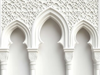 Wall Mural - Elegant White Architectural Archway With Intricate Detailing