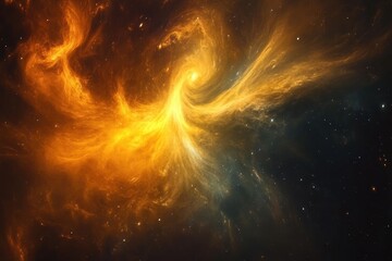 Aufkleber - Vibrant galaxy with swirling nebula and glowing planets in a cosmic dance of colors and light. Generative AI