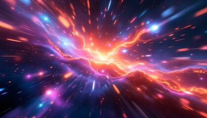 vibrant nebula space art cosmic energy and light