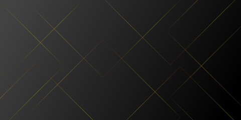 Leinwandbilder - Design geometric tile gold on black background with triangle shape. Geometric dark material background. Elegant abstract shiny luxury black gold background for wallpaper, banner, cover or Presentation