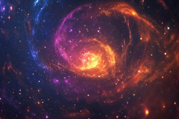 Poster - Swirling colorful galaxy with glowing planets and vibrant nebula in deep space. Generative AI