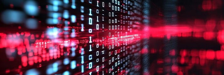 Abstract digital binary data displayed on a computer screen.