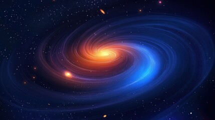 Poster - Colorful galaxy with swirling nebula and glowing planets showcasing cosmic beauty in the universes vast expanse. Generative AI