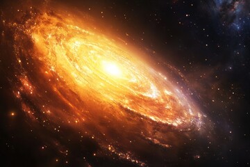 Aufkleber - Colorful galaxy displaying swirling nebula and glowing planets in deep space at twilight. Generative AI