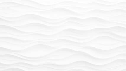 Aufkleber - White wave background. Wavy stripes abstract background white gray pattern. Abstract 3d white wave modern minimal background. 
