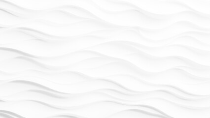Fototapete - White wave background. Wavy stripes abstract background white gray pattern. Abstract 3d white wave modern minimal background. 