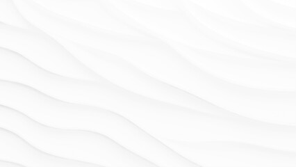 Aufkleber - White wave background. Wavy stripes abstract background white gray pattern. Abstract 3d white wave modern minimal background. 