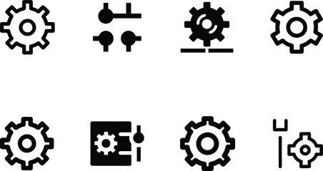 Wall Mural - settings icon set silhouette.