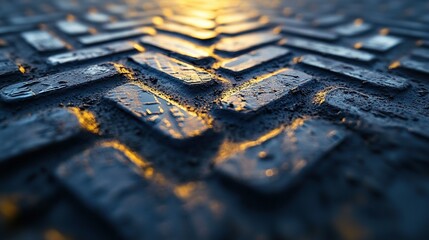 Sticker - Sunset light on wet industrial textured floor