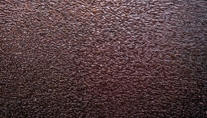 Poster - close-up of textured dark brown metallic surface with fine ripples and glossy reflections, ideal for abstract background or design templates

