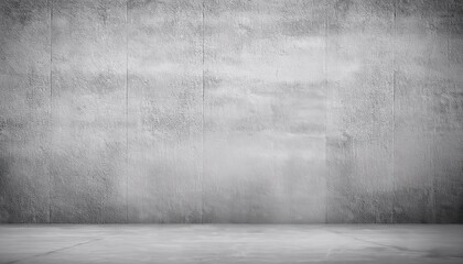 Poster - minimalistic gray concrete wall with subtle texture and empty floor for design, product display, or modern graphic background