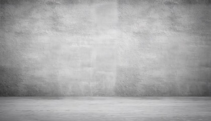 Poster - minimalistic gray concrete wall with subtle texture and empty floor for design, product display, or modern graphic background