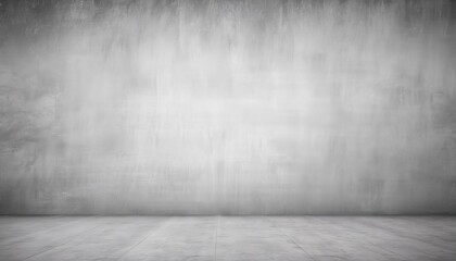 Aufkleber - minimalistic gray concrete wall with subtle texture and empty floor for design, product display, or modern graphic background
