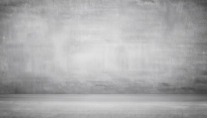 Poster - minimalistic gray concrete wall with subtle texture and empty floor for design, product display, or modern graphic background