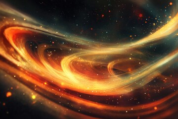 Poster - Colorful galaxy with swirling nebula and glowing planets in a vibrant cosmic landscape. Generative AI