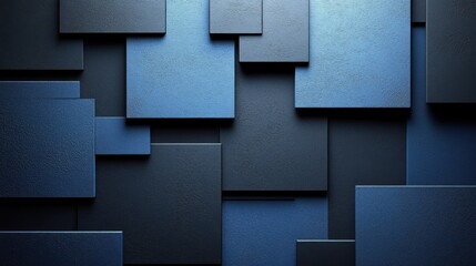 Wall Mural - minimalist abstract wallpaper with squares on a blue background. banner template with white space fo