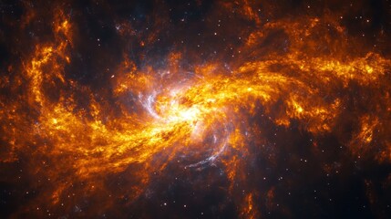 Poster - Colorful galaxy filled with swirling nebula and glowing planets in a vast cosmic expanse. Generative AI