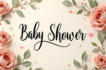 Wall Mural - Baby Shower. Wavy elegant calligraphy spelling for decoration on holidays.