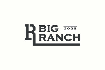  monogram initial BR symbol logo vector design template for big ranch with typography and logotype styles. creative logotype big ranch icon logo design vector ideas