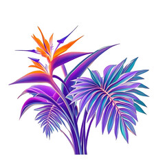 Wall Mural - Vibrant tropical flower Bold color palette