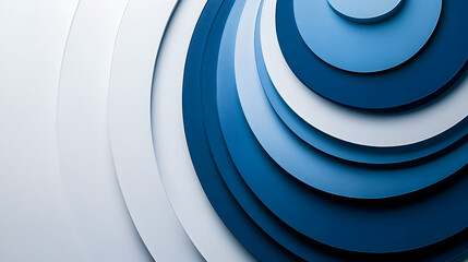 Wall Mural - abstract concentric rectangles in shades of blue on a white background, creating a modern and clean 