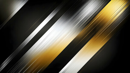 Wall Mural - subtle gold and silver diagonal lines over a deep black gradient background, creating a sharp and so