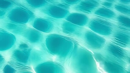 Poster - Aqua Shimmer: Abstract, close-up photograph capturing the mesmerizing movement of turquoise water, revealing a kaleidoscope of swirling light and shadow patterns.