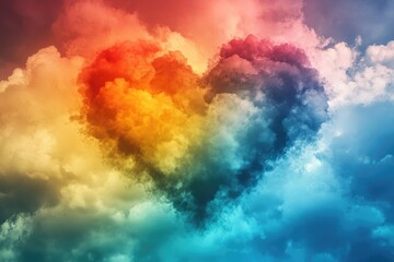 Wall Mural - Rainbow Heart Cloud