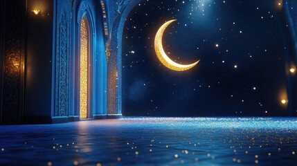 Wall Mural - moon shining brightly night sky