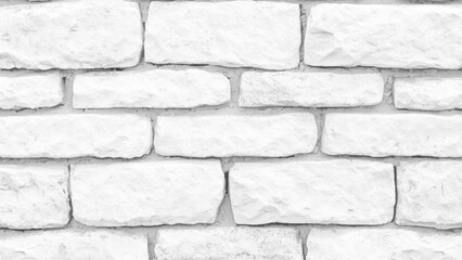 Poster - white brick wall background. Textured white brick wall. Closeup white brick wall, texture or background. Modern white brick wall texture background. 