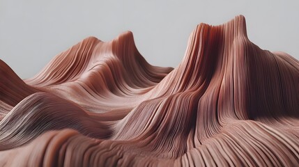 Wall Mural - Abstract representation of undulating terrain with smooth, flowing lines and warm colors.