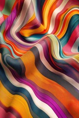 Wall Mural - Colorful Striped Fabric Close-Up