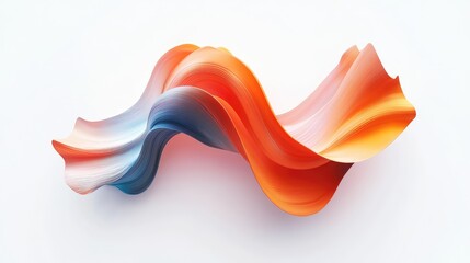 Leinwandbilder - Abstract colorful wave design in shades of orange and blue on a white background with Copy Space for text placement