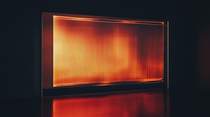 Aufkleber - Illuminated abstract background with warm orange and red hues and reflective surface creating a modern artistic design Copy Space