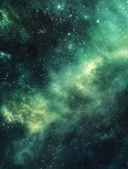 Wall Mural - galaxy with green and blue colors
