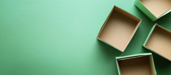 Aufkleber - Empty square boxes arranged on a mint green background with ample copy space for text addition