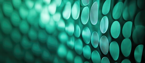 Fototapete - Green circular pattern background with bokeh effect and subtle gradients ideal for abstract designs and textures Copy Space