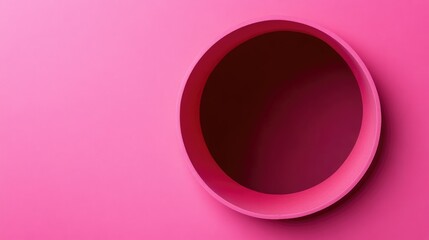 Aufkleber - Abstract pink background with a circular cutout showcasing deep pink tones and smooth gradients, ideal for modern design with copy space.