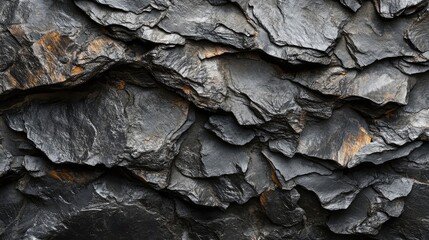 Leinwandbilder - Dark slate stone texture background with layered surfaces ideal for natural design elements and Copy Space.