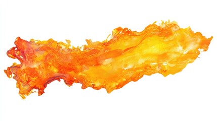 Aufkleber - Bright orange and yellow watercolor splash with fluid texture and Copy Space for text placement