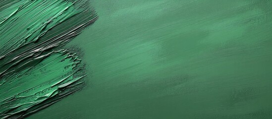 Wall Mural - Abstract textured green background with brush strokes and copy space for text placement