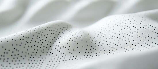 Aufkleber - White textured fabric with small black dots on surface and gentle folds displaying depth and shadows Copy Space