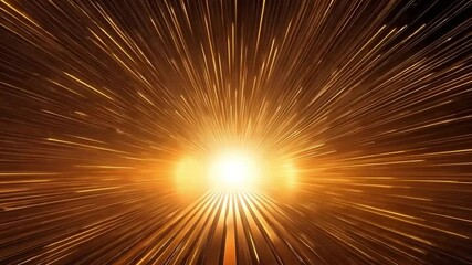 Aufkleber - A Glimmer of Hope: An abstract burst of golden light, radiating from a central source, creates a mesmerizing visual representation of energy, speed, and optimism.  