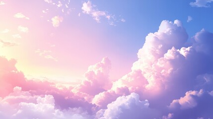 Aufkleber - Colorful sunset sky with soft clouds in shades of pink and purple Copy Space