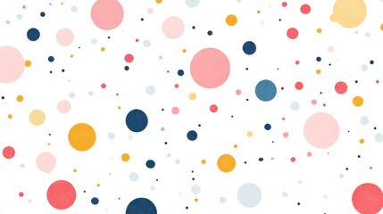 Poster - Colorful abstract circles pattern on white background with ample copy space for text.