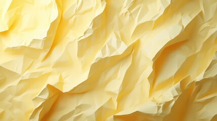 Poster - Textured wrinkled yellow paper background with uneven surface and folds suitable for design purposes Copy Space