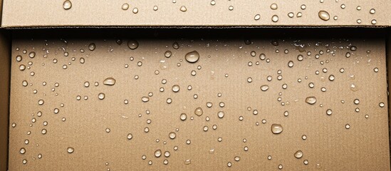Aufkleber - Water droplets on a cardboard surface with a textured pattern Copy Space