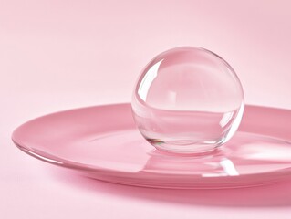 Poster - Glass Ball on Pink Plate