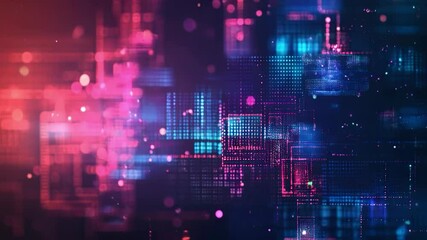 Wall Mural - dynamic video with digital effects and shimmering colors. suitable for science fiction projects, tec